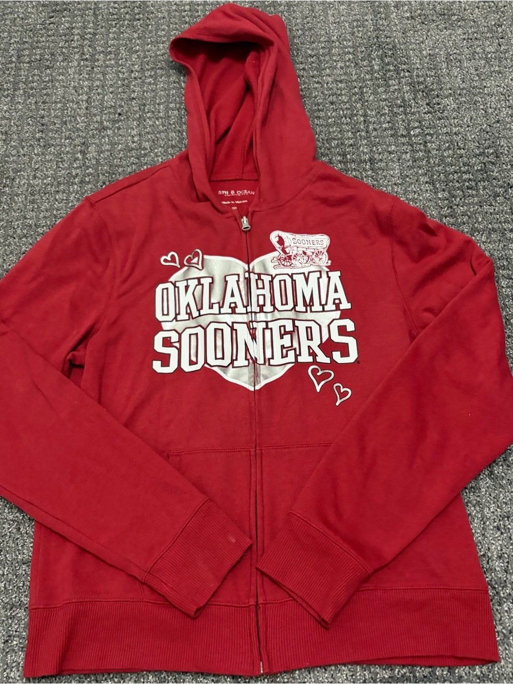 Oklahoma Sooners Red Zip Hoodie Jacket
